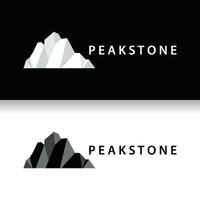 montagna roccia picco logo semplice design nero silhouette naturale pietra marca modello vettore