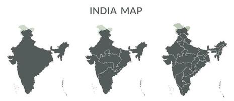 India carta geografica impostato nel grigio colore vettore