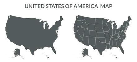 americano carta geografica impostare. unito stati di America carta geografica impostato nel grigio colore vettore