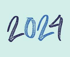 2024 contento nuovo anno astratto blu grafico design vettore logo simbolo illustrazione con ciano sfondo