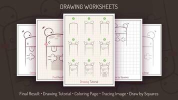 Come per disegnare un' rana. passo di passo disegno tutorial. disegnare guida. semplice istruzione. colorazione pagina. fogli di lavoro per bambini e adulti vettore