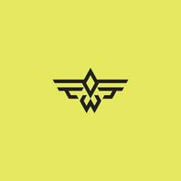 moderno stile falco aquila logo sfondo giallo vettore