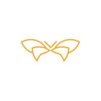 farfalla semplice mono linea logo vettore modello