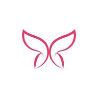rosa farfalla semplice silhouette logo vettore