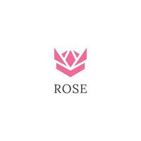 rosa rosa fiore logo icona vettore