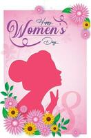 gratuito vettore internazionale Da donna giorno 8 marzo con fiore e rosa sfondo