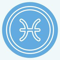 icona Pesci. relazionato per oroscopo simbolo. blu occhi stile. semplice design modificabile. semplice illustrazione vettore