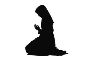 un' femmina musulmano preghiere nero vettore
