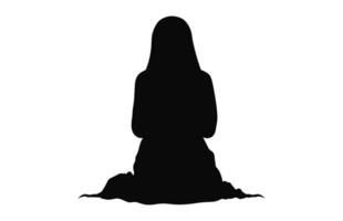 un' femmina musulmano preghiere nero vettore
