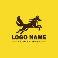 Volpe animale logo e icona pulito piatto moderno minimalista attività commerciale e lusso marca logo design modificabile vettore