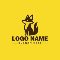 Volpe animale logo e icona pulito piatto moderno minimalista attività commerciale e lusso marca logo design modificabile vettore