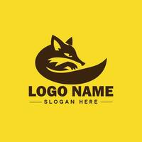 Volpe animale logo e icona pulito piatto moderno minimalista attività commerciale e lusso marca logo design modificabile vettore