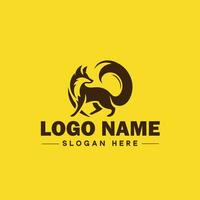 Volpe animale logo e icona pulito piatto moderno minimalista attività commerciale e lusso marca logo design modificabile vettore