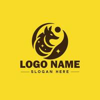 Volpe animale logo e icona pulito piatto moderno minimalista attività commerciale e lusso marca logo design modificabile vettore