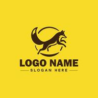 Volpe animale logo e icona pulito piatto moderno minimalista attività commerciale e lusso marca logo design modificabile vettore