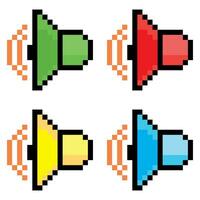 pixel suono icona impostato vettore illustrazione
