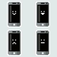 quattro cellula telefoni con diverso espressioni vettore