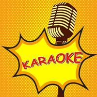 karaoke. vecchio microfono su pop arte stile vettore