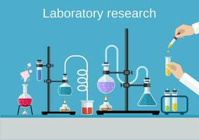 chimici scienziati attrezzatura. vettore