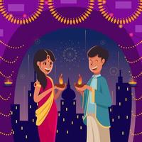 sfondo della festa di diwali vettore