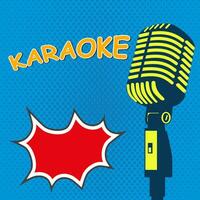 karaoke. vecchio microfono su pop arte stile vettore