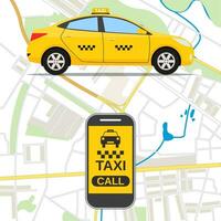 Taxi mobile App concetto. vettore