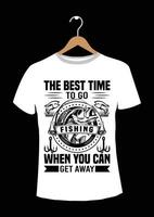 design t-shirt da pesca. vettore