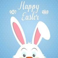 contento Pasqua carta con coniglio orecchie vettore