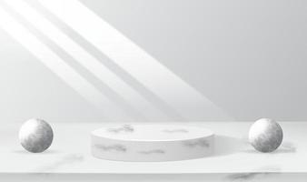 3d rendering grigio vettore di sfondo con presentazione del prodotto podio bianco, cosmetici, podio, palcoscenico