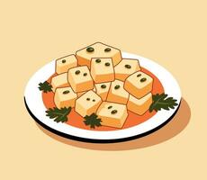 tofu cibo illustrazione manualmente creato vettore