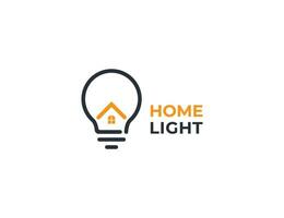 leggero lampadina lampada casa idee logo concetto simbolo icona cartello elemento design. inteligente casa logotipo. vettore illustrazione modello