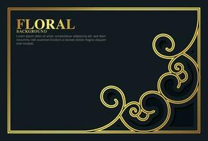 sfondo cornice floreale decorativo oro di lusso vettore