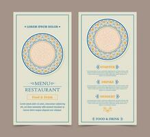 layout del menu con elementi ornamentali vettore