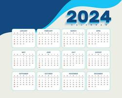 2024 annuale progettista calendario modello programma eventi o compiti vettore