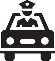 minimo polizia icona vettore silhouette, bianca sfondo, riempire con nero 2