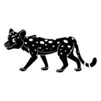 personaggio animale divertente silhouette di ghepardo. illustrazione per bambini.
