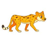 ghepardo divertente personaggio animale in stile cartone animato. illustrazione per bambini.