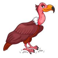 avvoltoio divertente personaggio animale in stile cartone animato. illustrazione per bambini. vettore
