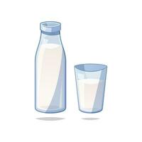 fresco latte nel bottiglie e latte vettore isolato su bianca sfondo