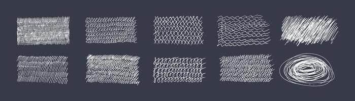 scarabocchiare tratti della scrittura a mano. illustrazione di grafie in stile piatto. insieme di elementi da linee sottili per il design. le scritture sono disegnate con una penna vettore