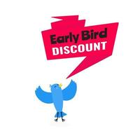 Early bird offerta speciale sconto vendita evento banner piatto stile design illustrazione vettoriale. vettore