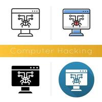 icona di hacking del computer vettore