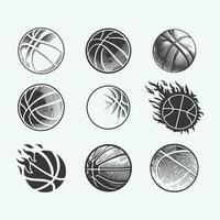 pallacanestro vettore fascio per Stampa, pallacanestro icona impostare, pallacanestro vettore illustrazione, silhouette vettore arte.