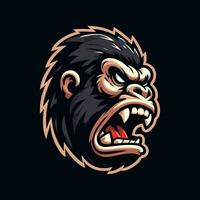 modello di logo della mascotte della testa di gorilla vettore
