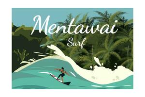 mentawai Surf paesaggio vettore