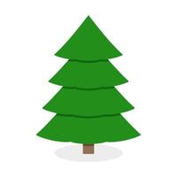 Natale verde albero isolato su bianca sfondo. simbolo vettore celebrazione tradizionale natale e nuovo anno, pino sempreverde Natale minimalista stile illustrazione