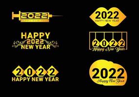 Modello di pacchetto di progettazione del logo di felice anno nuovo 2022 03 vettore