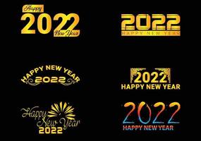 2022 felice anno nuovo logo design bundle modello 02 vettore