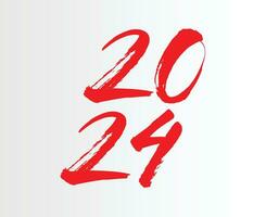 contento nuovo anno 2024 astratto rosso grafico design vettore logo simbolo illustrazione con grigio sfondo