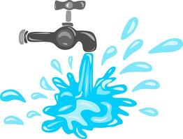 astratto cartone animato illustrazione. illustrazione di spruzzo acqua su il acqua rubinetto. astratto sfondo vettore